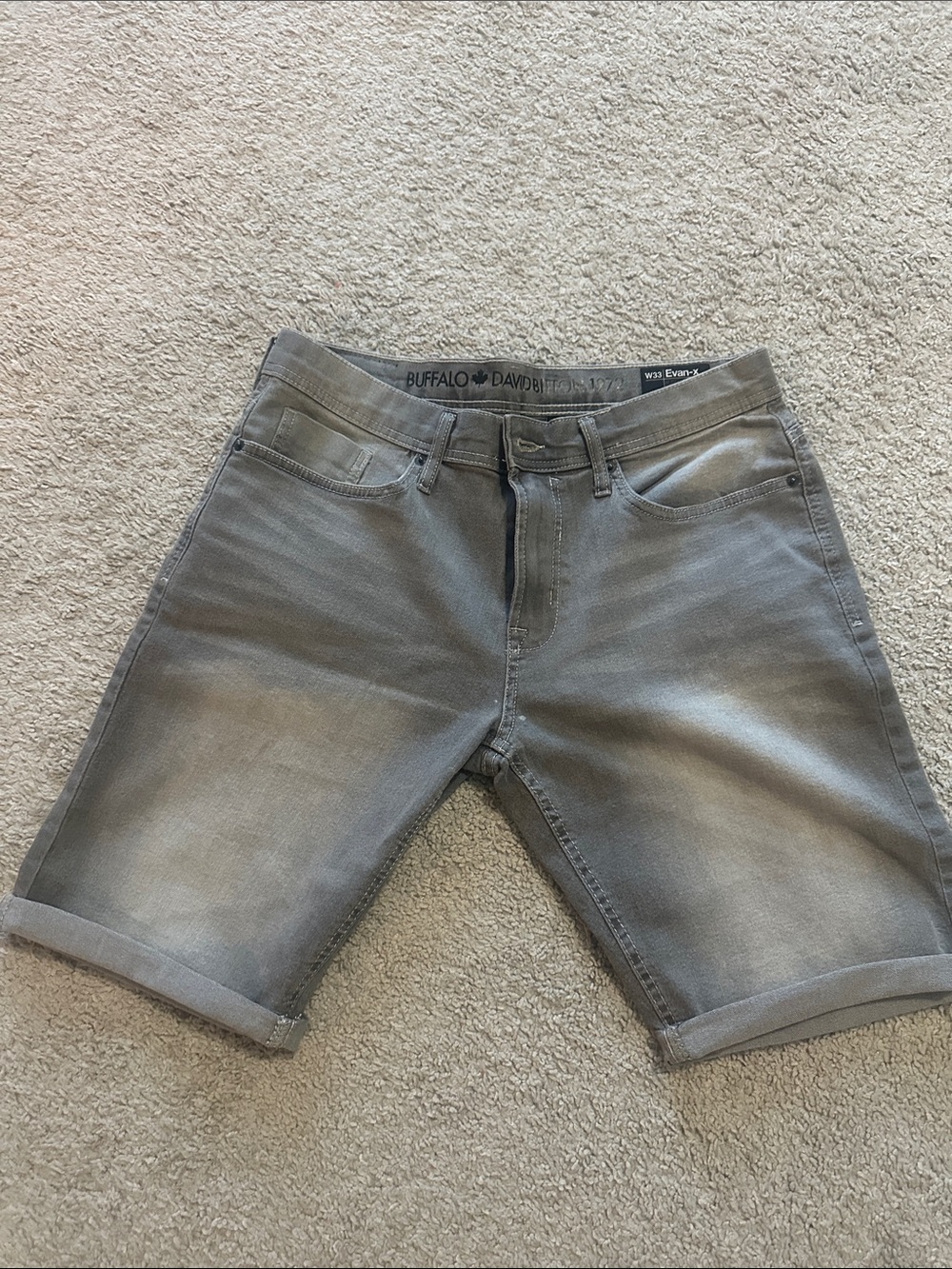Buffalo David Bitton Men's Washed Gray Denim Jean Shorts